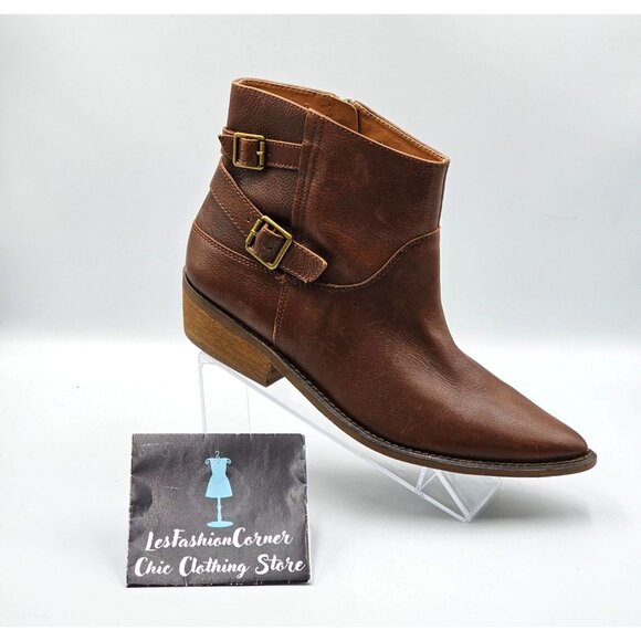 Lucky Brand Women's Brown Leather Caelyn Buckle Accents Ankle Bootie Sz 11 2972 - Picture 14 of 16